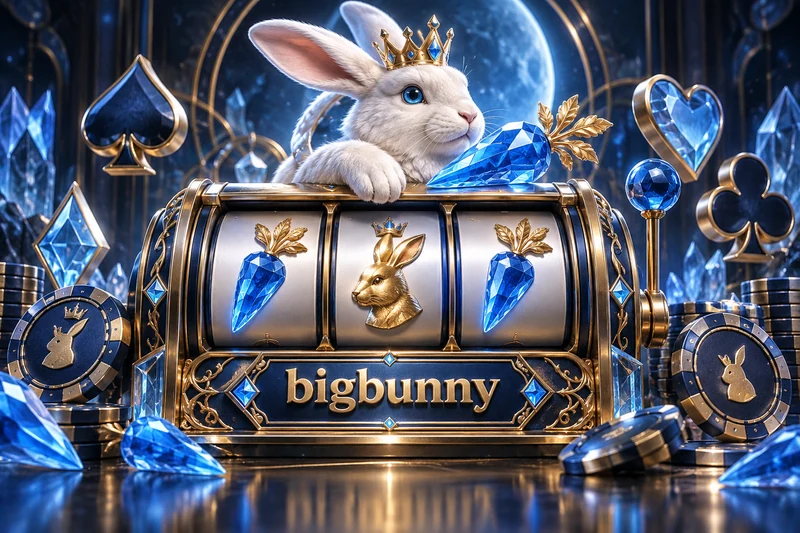 bigbunny — orihinal na hero casino game concept art sa ice blue and pale gold
