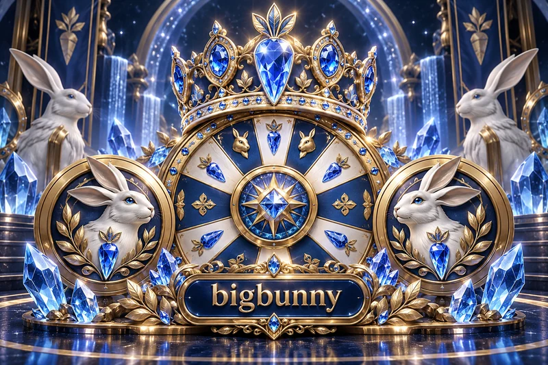 bigbunny — orihinal na jackpot casino game concept art sa ice blue and pale gold