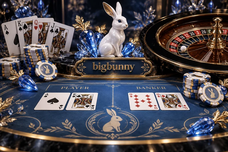 bigbunny — orihinal na live casino game concept art sa ice blue and pale gold