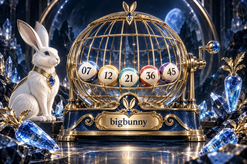 bigbunny — lottery cage at sample numbered balls na 07, 12, 21, 36, 45