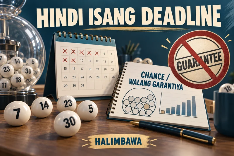 Paliwanag na ilustrasyon: Expected waiting versus guarantee. Mga halimbawang label, hindi aktuwal na result.
