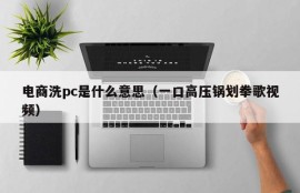 What does e-commerce wash PCs mean (a pressure cooker punch song video)