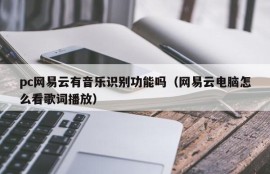 Does pc Netease Cloud have music recognition function (How do Netease Cloud computers view lyrics playing)