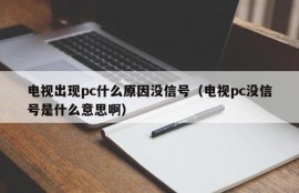 What is the reason why there is no signal when there is a PC on the TV?(What does it mean that there is no signal on the TV PC?)